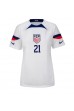 Fotbalové Dres Spojené státy Timothy Weah #21 Dámské Domácí Oblečení MS 2022 Krátký Rukáv